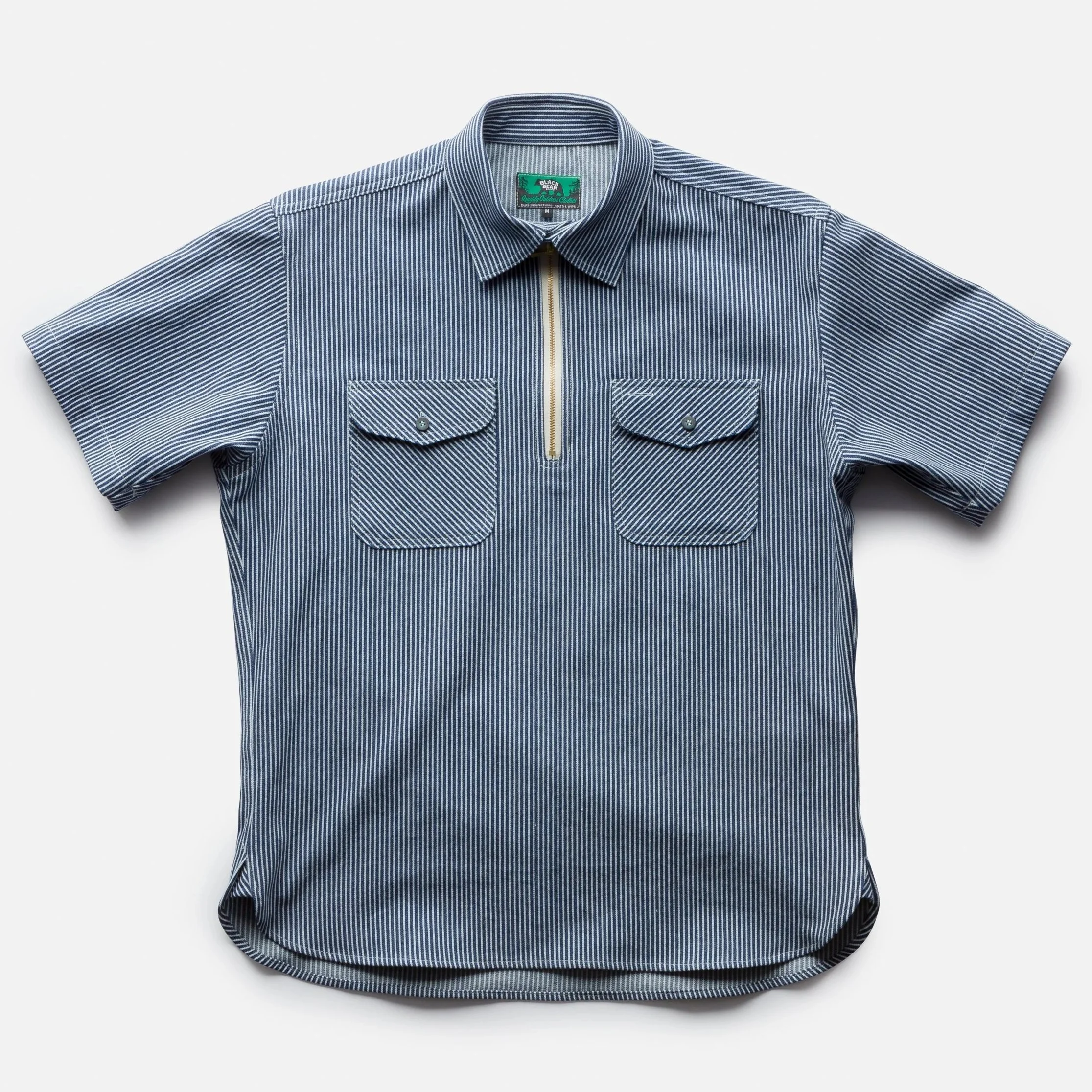 Hickory Stripe Zip Up Pop Over | Black Bear Brand — Black Bear Brand